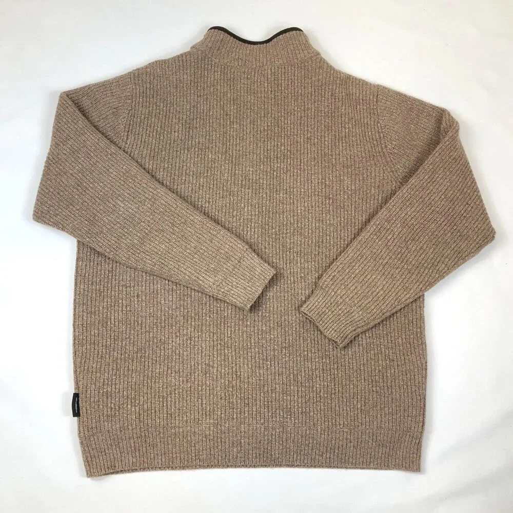 LL Bean Mens Merino Lambs Wool 1/4 Zip Windstopper Waterfowl Sweater Large Tall - Picture 9 of 11